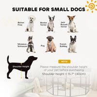 24" Dog Playpen Indoor Outdoor, Portable Foldable 8 Panels Pet Playpen with Door & Strap for Small Dogs