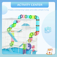 Extra Large 23" Hamster Cage with Tubes and Tunnels, Portable Carry Handles, Rat House and Habitats Big 5-Tier Design, M