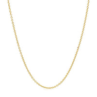 14k Yellow Gold Round Cable Link Chain 1.3mm