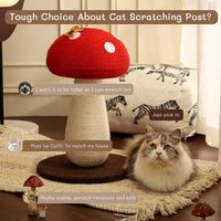 Mushroom Cat Scratching Post Unique Design, Sisal Wrapped, Ideal For Medium And Small Cats, No Assembly Required Cat Stu