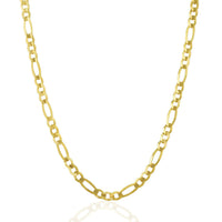 4.5mm 14k Yellow Gold Solid Figaro Chain