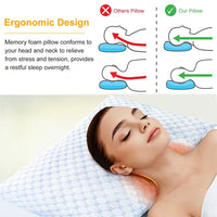 Cooling Memory Foam Pillow Ventilated Soft Bed Pillow With Cooling Gel Infused Memory Foam Heat Reducing Cooling Fiber B