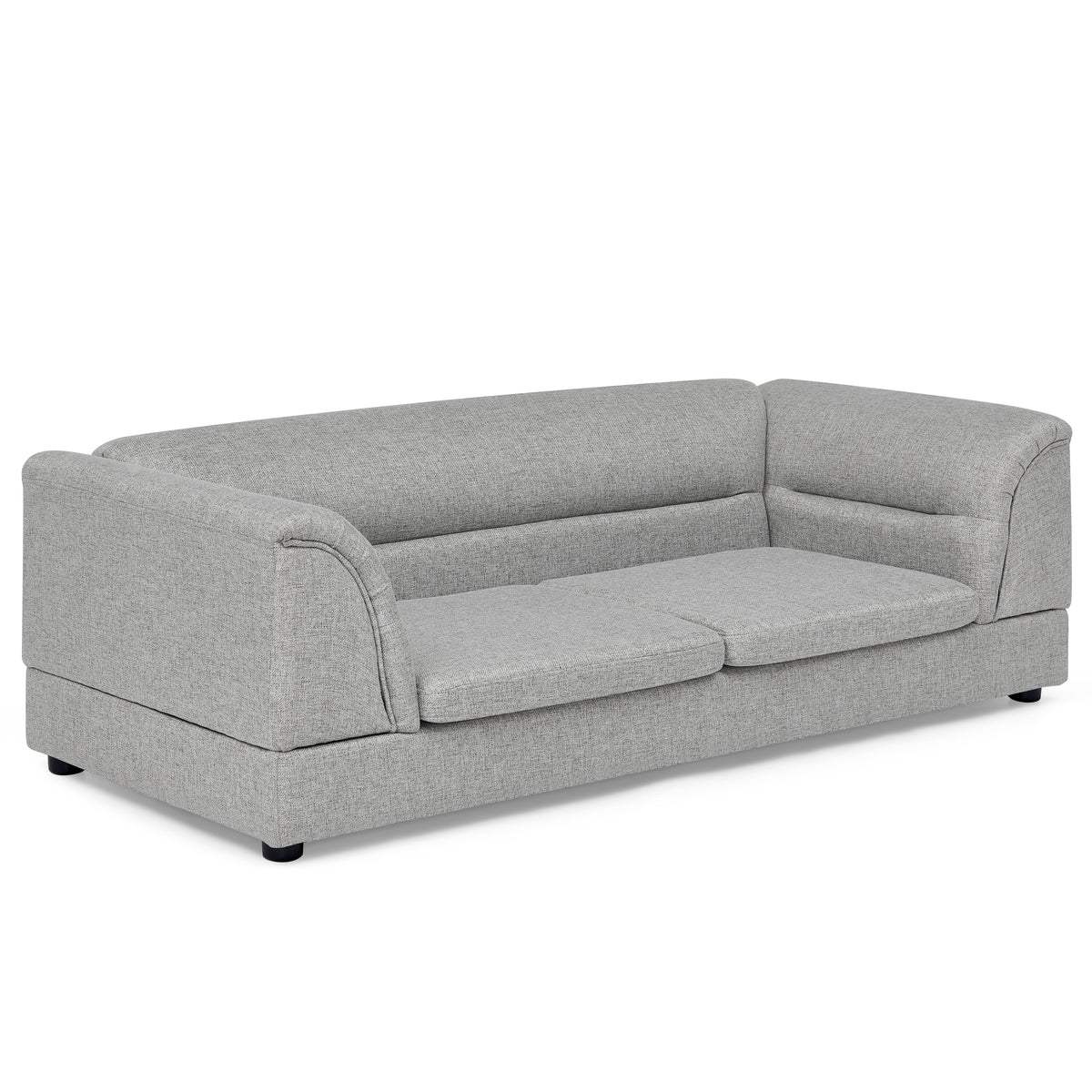 Oversized Pet Sofa, Curved Armrest Rectangular Dog Sofa, Linen Fabric Comfort Pet Couch for Large & Oversized Dogs-LIGHT