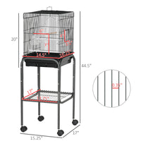 Bird Cage Starter Kit with Detachable Rolling Stand