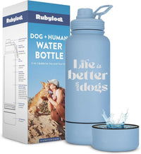 Dog Mom Water Bottle 32oz Insulated Stainless Steel with Dog Bowl Travel