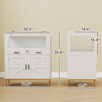 Hamster Cage with Storage Cabinet, Small Animal Cage with Pull Out Drawer and Acrylic Panels, 30" x 19.5" x 36"