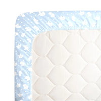 NoJo Super Soft Blue and White Elephant Fitted Mini Crib Sheet - BIG FRENCHIES