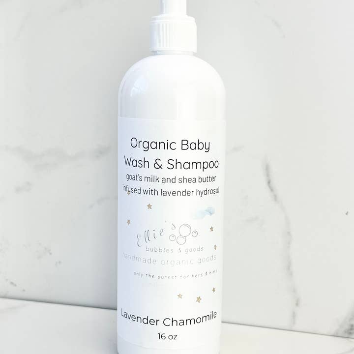 Organic Baby Wash & Shampoo- Ellie's Bubbles & Goods, 16 oz.