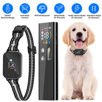 2-in-1 Dog Shock and Bark Collar Dog Training Collar with Remote 1/2/3 Collars(Options) Rechargeable IP68 Waterproof wit