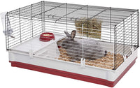 158 Wabbitat Deluxe Rabbit Home, Rabbit Cage, 39.5 L X 23.75 W X 19.75 H Inch, Maroon/White - BIG FRENCHIES
