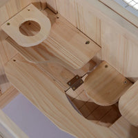 2-Level Hamster Cage Mice And Rat House, With Openable Top, Front Door, Shelf And Ladder For Hamsters, Mice And Other Sm