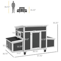 Wooden Chicken Coop with Nesting Box for 6 Chickens, Dark Gray