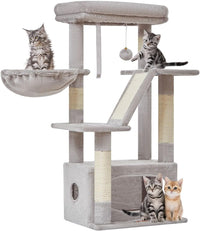 38-Inch Cat Tree for Indoor Cats | Kitten Tower with Condo, Hammock & Perch