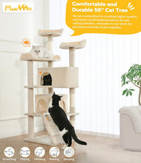 Made4Pets 56-inch Multi-Tier Cat Tree, Indoor Cat Cat Bed, Scratching Post, Toy, Activity Center, Playhouse, Kitten