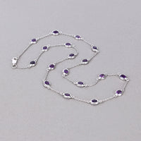 6.12 Carat Genuine Amethyst .925 Sterling Silver Necklace
