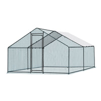 13 x 10 ft Large Metal Chicken Coop, Walk-in Poultry Cage Chicken Hen Run House with Waterproof Cover, Rabbits Cats Dogs