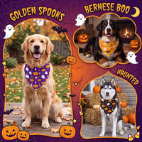 50 Pcs Halloween Dog Bandanas Bulk For Charm Large Pets 31.5 X 21.7 X21.7 In Pumpkin Ghost Soft Triangle Bibs For Dog Lo