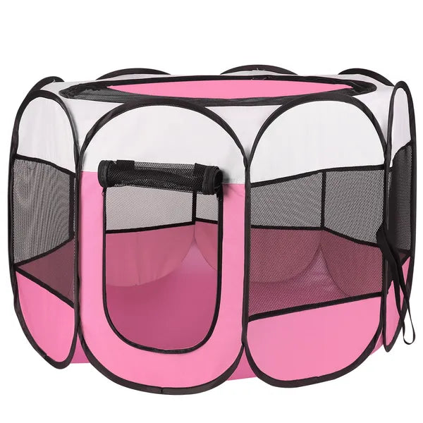 Portable Foldable Pet Playpen Exercise Pen Kennel Removable Zipper Top And Bottom Water Resistant Indoor Outdoor Use For