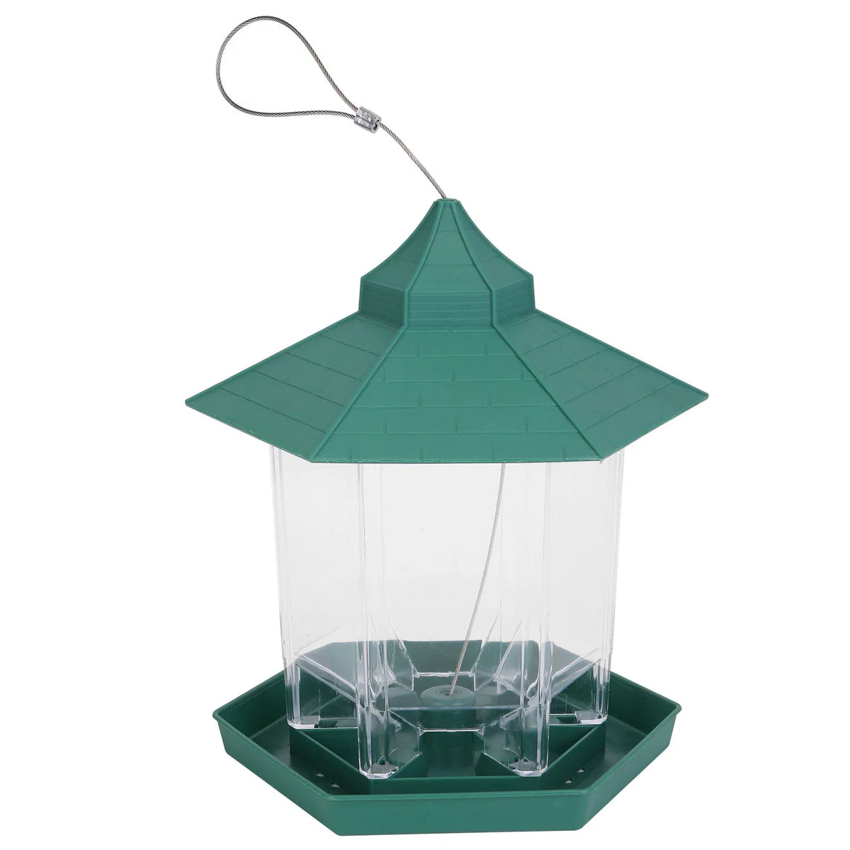 Hanging Gazebo Wild Bird Feeder Outdoor Bird Seed Station with Large Capacity 6 Feeder Ports for Garden Patio Park Weath