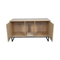 Modern Wooden Cat House with Scratching Mat - 47.64" x 21.46" x 25.98", 76.4 lbs