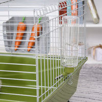 47 Small Animal Cage Chinchilla Guinea Pig Hutch Pet House With Platform Ramp, Food Dish, Wheels, & Water Bottle