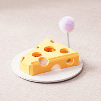 Cat Puzzle Toy With Ball And Spring-loaded Wand Felt Indoor Cat Toy Box Suction Cup Base Treat Puzzle Helps Cats Play In