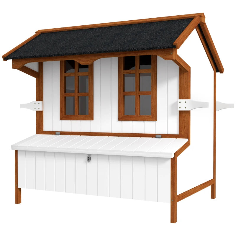47Chicken Coop, Wooden Chicken House Raised Rabbit Hutch With Waterproof Roof, Nesting Box And Handles For 3-5 Hens, Pou