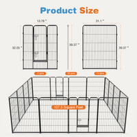 Dog Playpen Indoor Fence Height Metal Exercise Pen With Door Small Puppy Medium Large Dogs Animal Pet For Outdoor, Garde