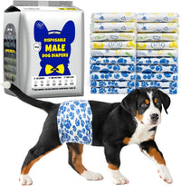 Male Dog Diapers 60 Count Disposable Belly Bands Leakproof Absorbent