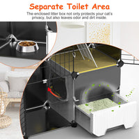 3 Tier Cat Cage Indoor With Litter Box Hammock Detachable Metal Wire Cat Kennel Cat House Cat Enclosure With Ladder For 