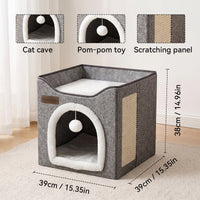 Arched Cat Bed In Green And Gray Color