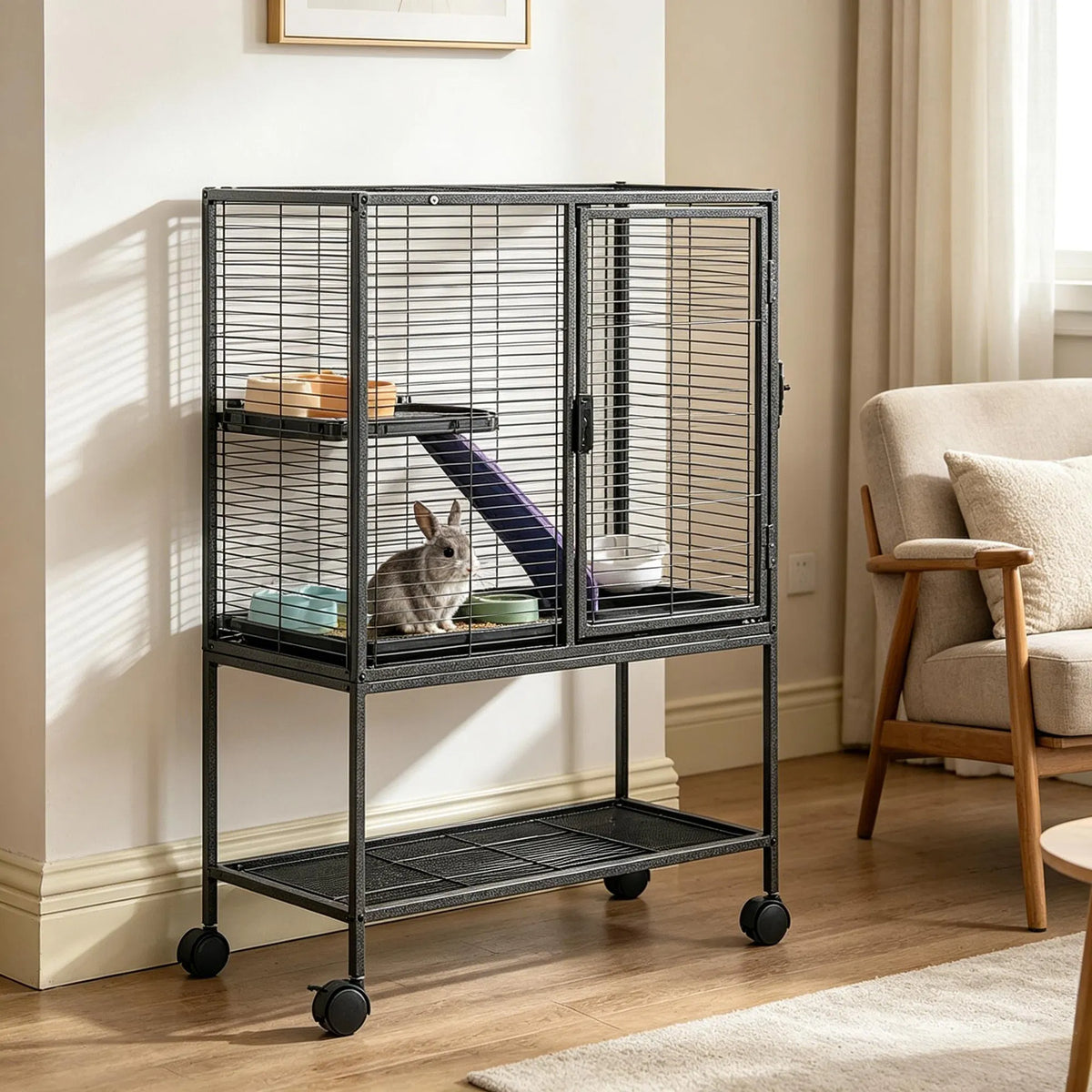 Animal Cage with Non-Slip and Easy to Clean for Outdoor