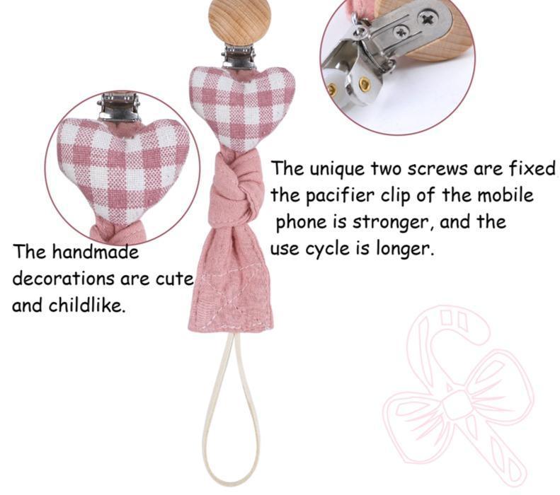 Handmade Modern Unique Baby Pacifier Chain Clip Cotton Cloth Plush Animal Toys Soother Nipples Holder For Baby - BIG FRENCHIES