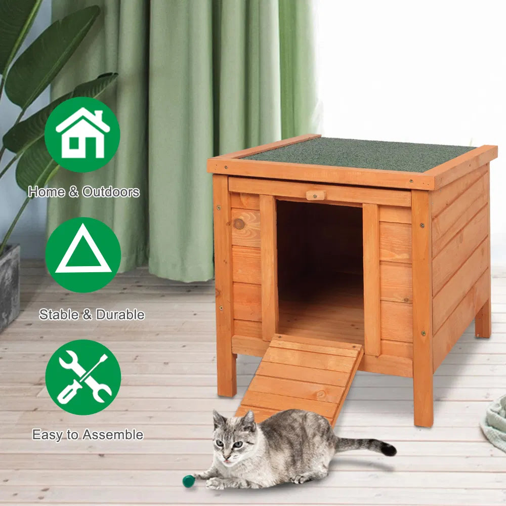 20-inch removable roof, waterproof, green asphalt roof, cedar wood, wooden chicken and rabbit cage