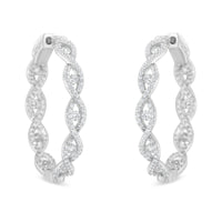 10K White Gold Diamond Hoop Earrings (1 1/2 cttw, H-I Color, I1-I2 Clarity)