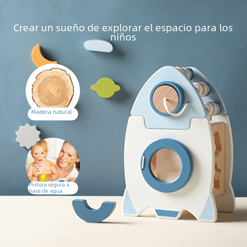 Wooden Rocket 5-in-1 Multifunctional Toy Set