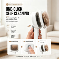 Pet Slicker Brush For Cats & Dogs, Self-Cleaning Grooming Brush With One-Click Hair Removal, Gentle Deshedding Tool For 
