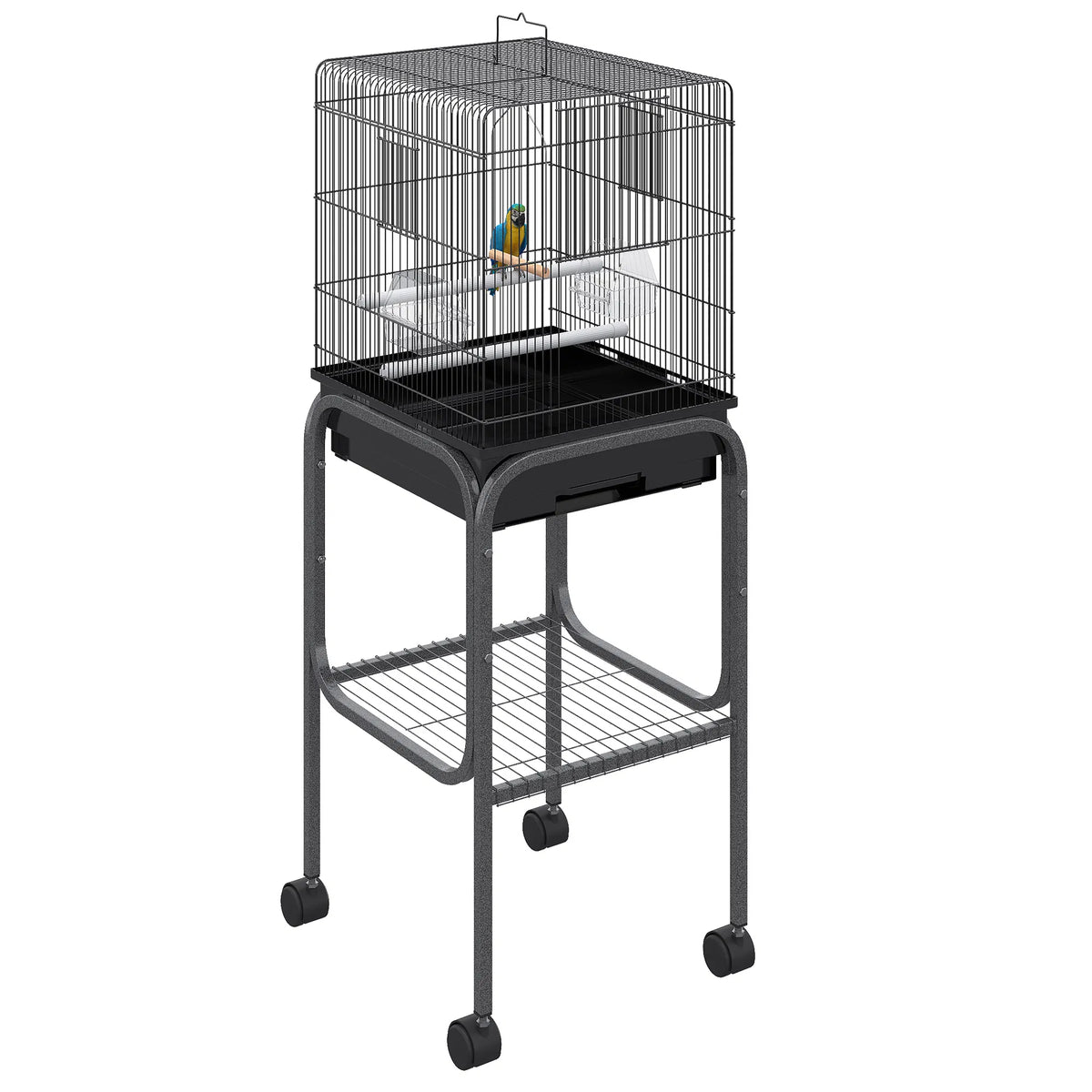 Bird Cage Starter Kit with Detachable Rolling Stand