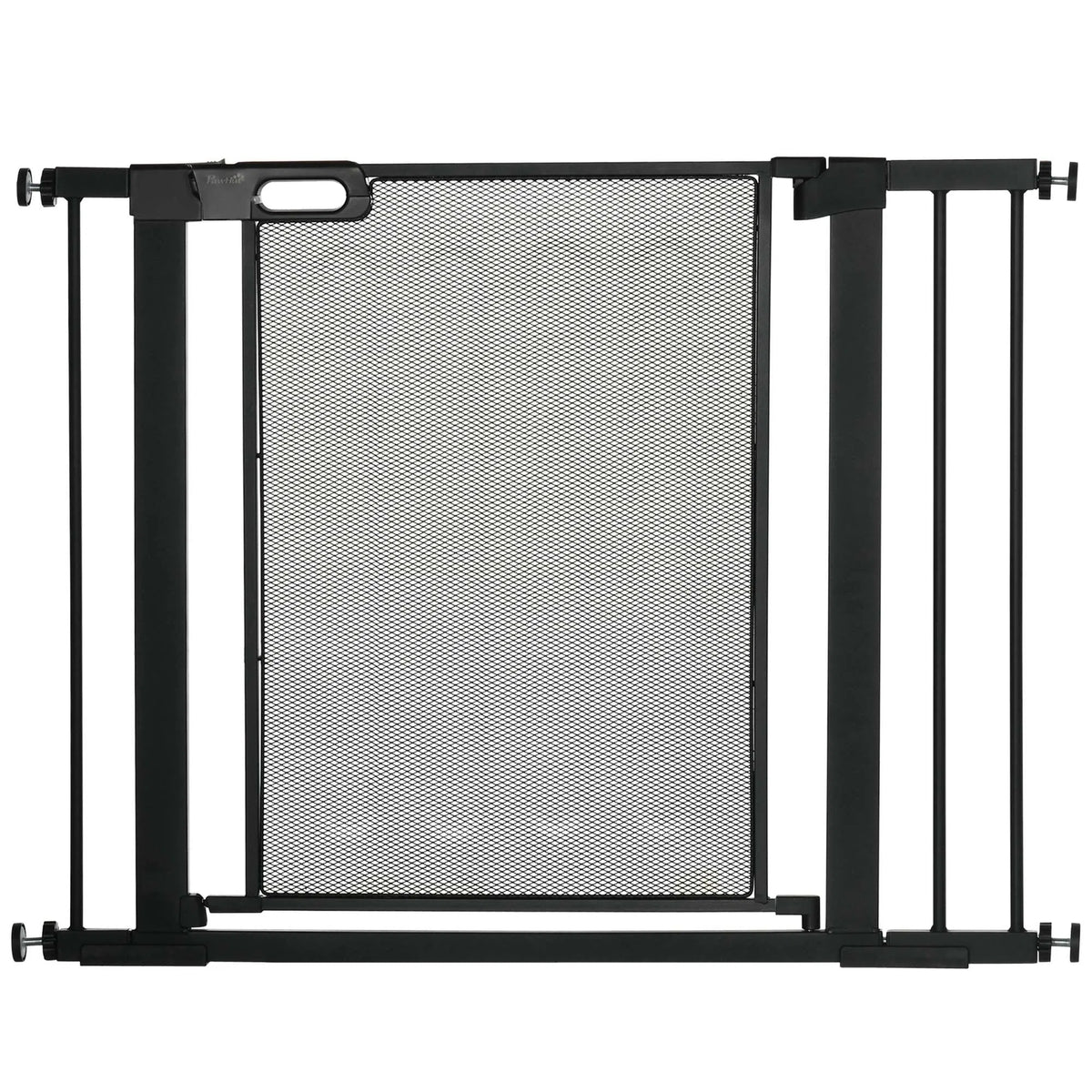 29.5"-40.6" Metal Pet Gate, Dog Gate with Auto Closing Door, Double Locking, for Doorways, Stairs, Hallways, Black