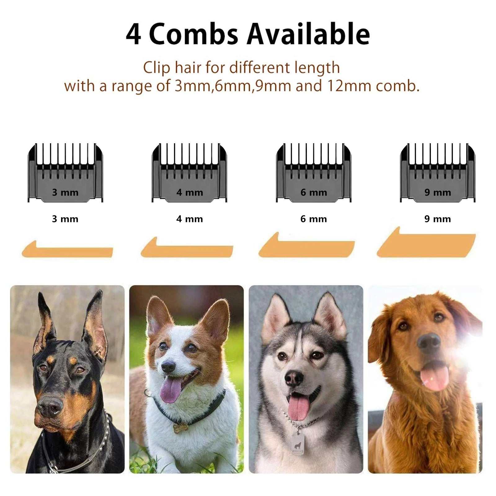 Rechargeable Dog Clippers, Low Noise Pet Shaver Dog Grooming Kit Cordless Professional Dog Hair Trimmer with Comb Scissors for Dogs Cats & Others - BIG FRENCHIES
