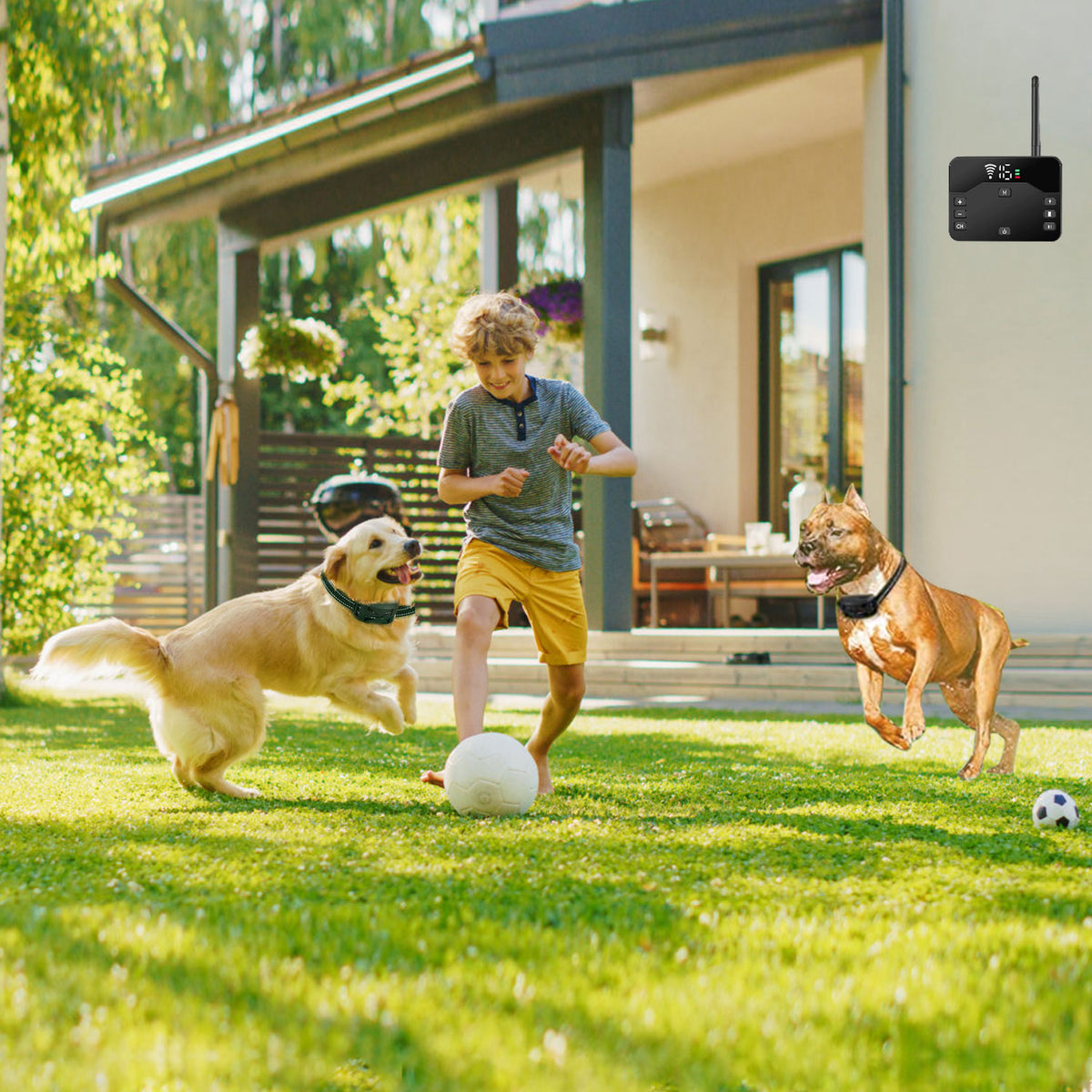 2 In 1 Wireless Electric Dog Fence Waterproof Pet Shock Boundary Containment System Electric Training Collar With 2 Rece