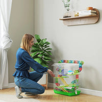 PawHut 5 Tier Hamster Cage With Tubes And Tunnels, Small Animal Cage, Rat Gerbil Cage With Water Bottle, Food Dish, Exer