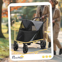 Dog Stroller For Large Medium Small Dogs Up To 66 Lbs. 23.5" In Body Length, One-Click Foldable Pet Cat Stroller With St
