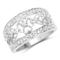 0.31 Carat Genuine White Diamond .925 Sterling Silver Ring