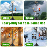 94Inch Squirrel Proof Bird Feeder Pole Heavy-Duty Bird House Pole Outdoor Bird Feeding Station with 5 Adjustable Heights