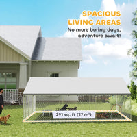 Heavy Duty Outdoor Dog Kennel With Waterproof Roof, 2 Secure Latches, Chain Link Dog Run For Backyard, 20' X 15' X 8',Mu