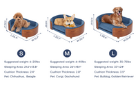 Scandinavian style Elevated Dog Bed Pet Sofa With Solid Wood legs and Walnut Bent Wood Back, Velvet,Large Size