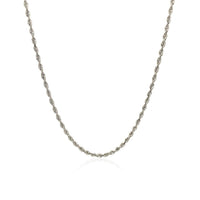 10k White Gold Solid Diamond Cut Rope Chain 1.5mm