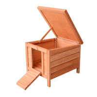 Small Wooden Rabbit Hutch Bunny Cage Guinea Pig Cage Duck House Dog House with Openable & Waterproof Roof, for Rabbits, 