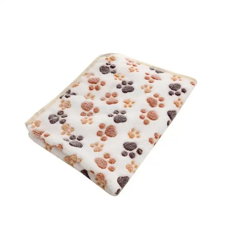 3 Pack Pet Blanket, Soft Plush Paw Print Dog Blanket Washable, Warm Fleece Cat Blanket For Large Medium Dogs, Sofa Couch